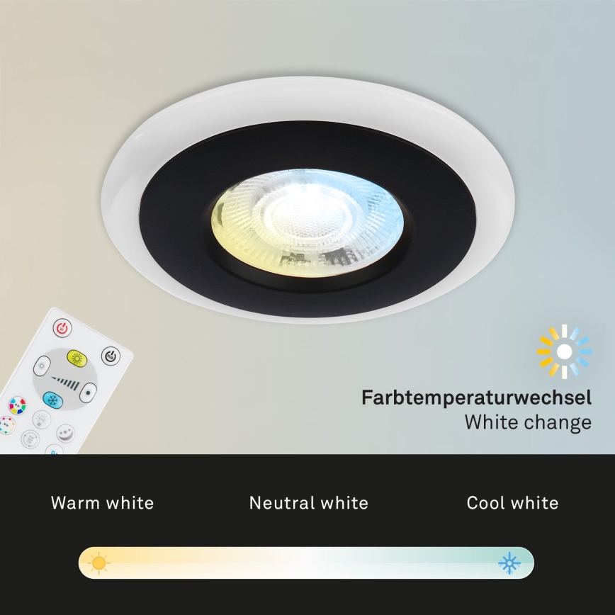 Briloner - CONJUNTO 3x LED RGBW Foco de encastrar de casa de banho com regulação LED/5W/230V 3000-6500K IP44 + controlo remoto