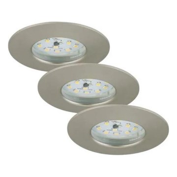 Briloner - CONJUNTO de 3 luminárias de teto embutidas para banheiro com LED regulável LED/5,5W/230V IP44