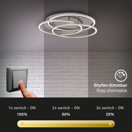 Briloner - Iluminação de teto LED com regulação FRAMES LED/60W/230V cromado mate