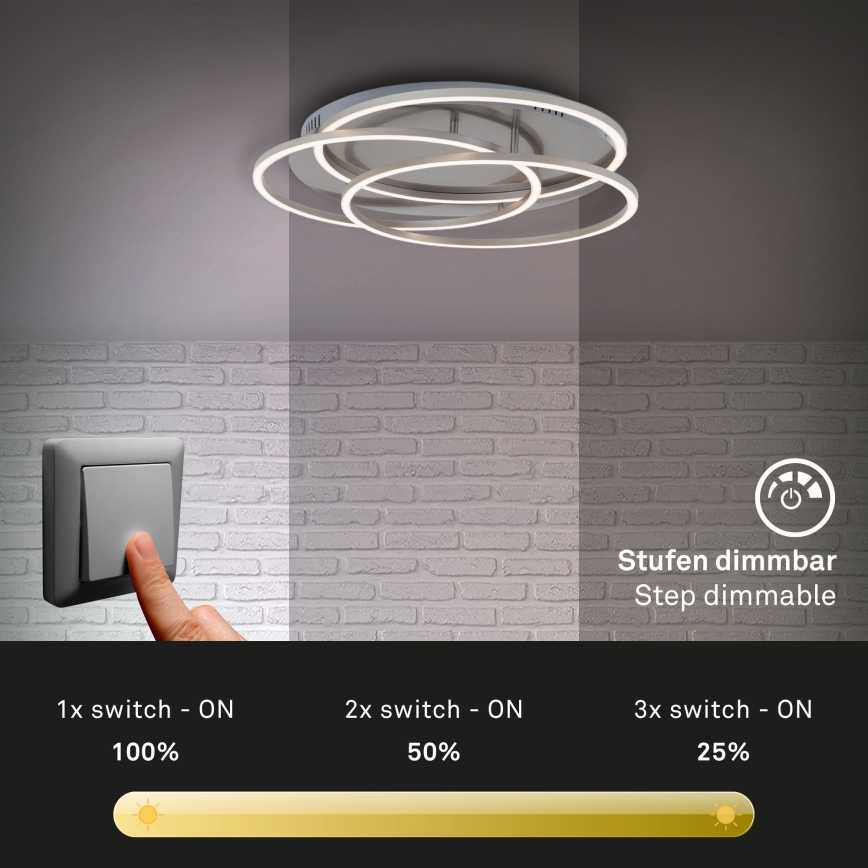 Briloner - Iluminação de teto LED com regulação FRAMES LED/60W/230V cromado mate