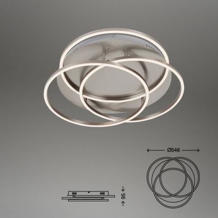 Briloner - Iluminação de teto LED com regulação FRAMES LED/60W/230V cromado mate