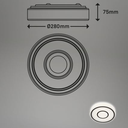 Briloner - Iluminação de teto LED SIRKEL LED/12W/230V preto