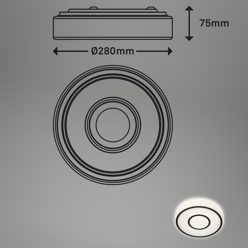 Briloner - Iluminação de teto LED SIRKEL LED/12W/230V preto