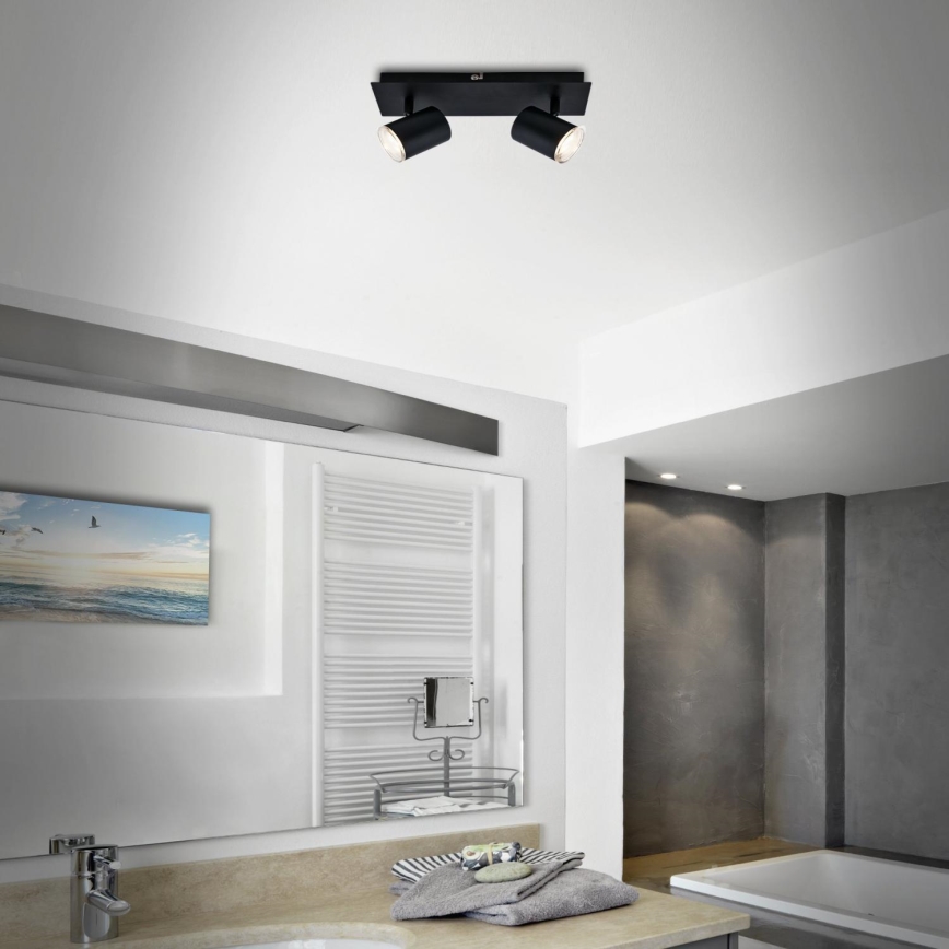 Briloner  10476221 - Foco para casa de banho 2xGU10/5W/230V IP44 preto