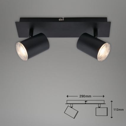 Briloner  10476221 - Foco para casa de banho 2xGU10/5W/230V IP44 preto