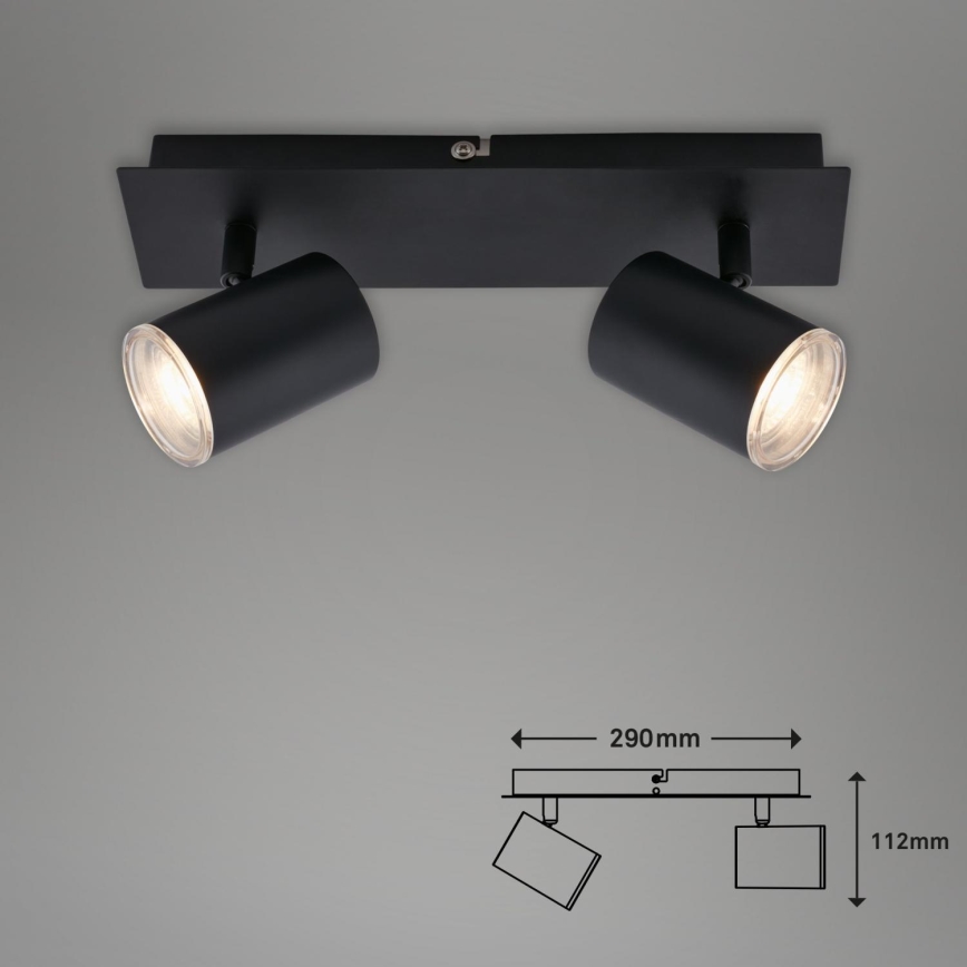 Briloner  10476221 - Foco para casa de banho 2xGU10/5W/230V IP44 preto
