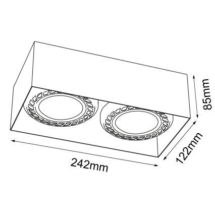 Brosline - Spot orientável 2xGU10/18W/230V branco