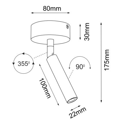Brosline - Foco direcional 1xG9/2,5W/230V preto