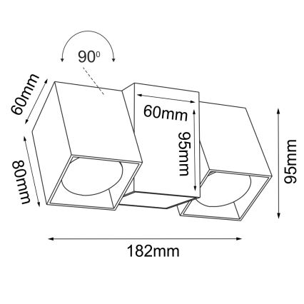 Brosline - Aplique de parede orientável 1xGU10/10W/230V preto