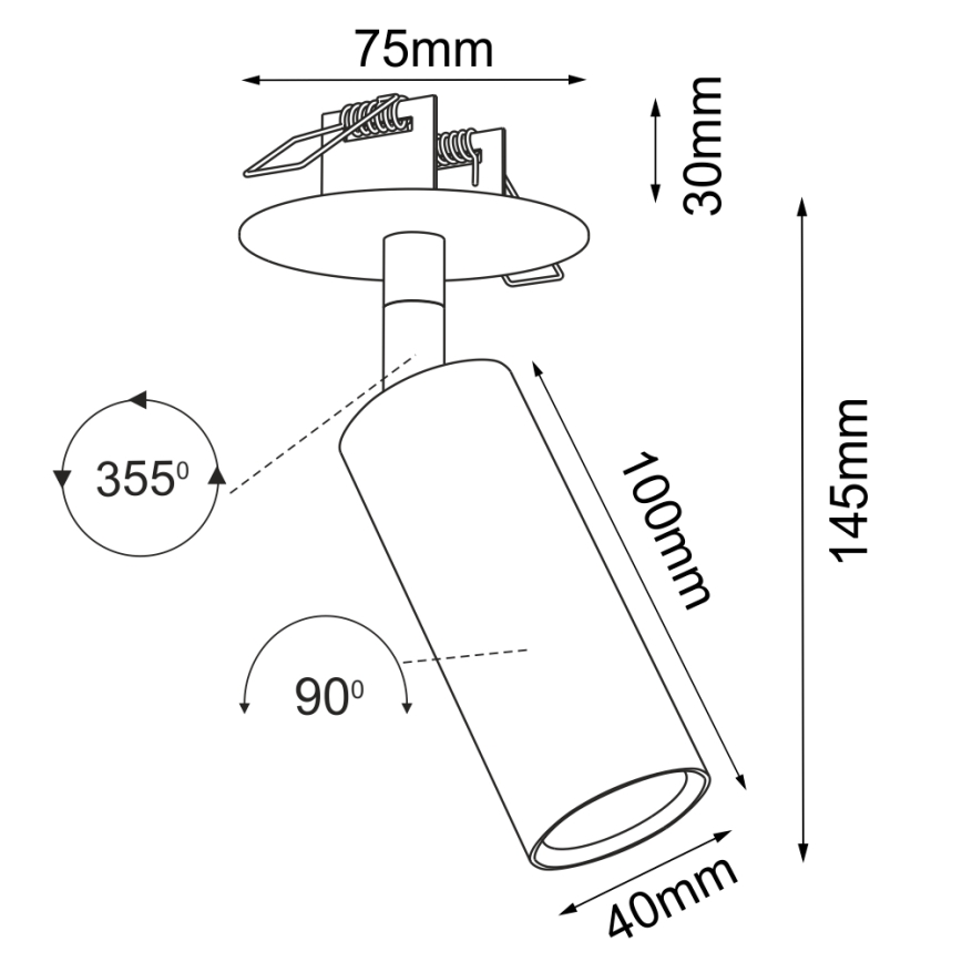 Brosline - Spot de embutir 1xGU10/4W/230V branco