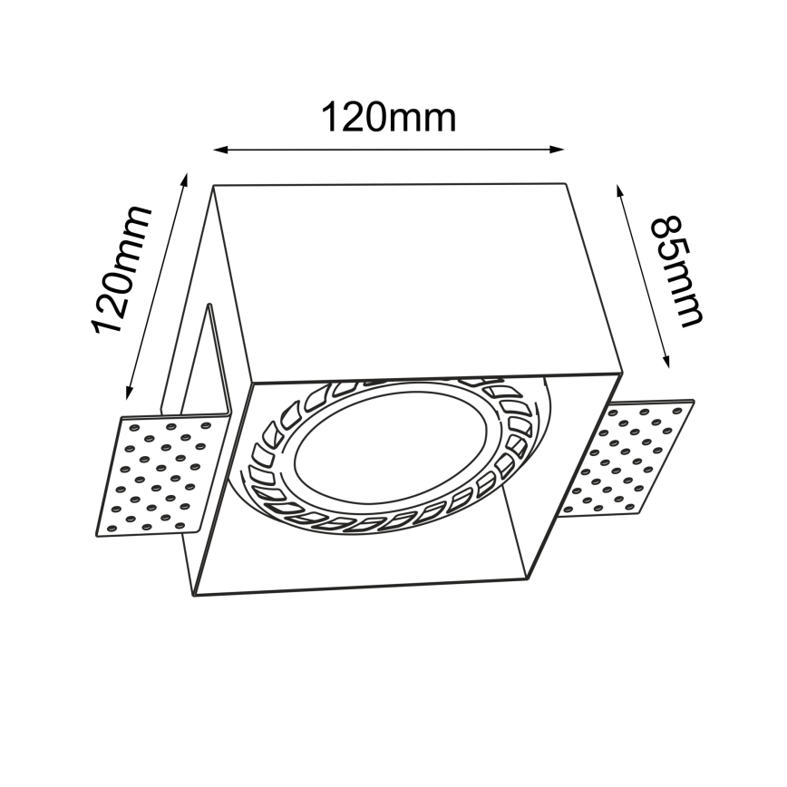 Brosline - Luminária encastrável de teto 1xGU10/18W/230V, preta