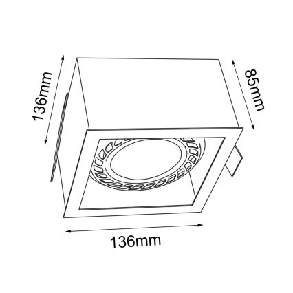 Brosline - Luminária de teto embutida 1xGU10/18W/230V preta
