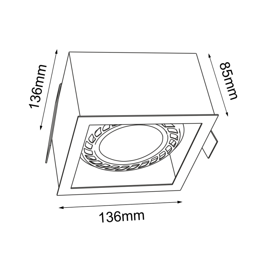 Brosline - Luminária de teto embutida 1xGU10/18W/230V preta