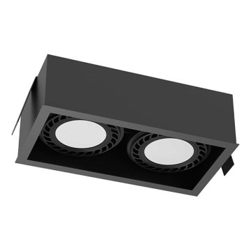 Brosline - Luminária de teto embutida 2xGU10/18W/230V preta