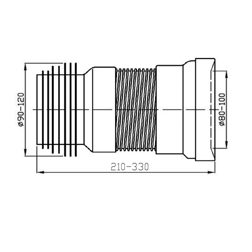 Bruckner - Conector flexível para sanita 21-33 cm branco