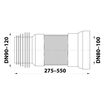 Bruckner - Conector flexível para sanita 27,5-55 cm branco