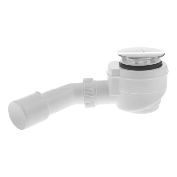 Bruckner - Sifão para base de duche DN40/50 branco/polido aço inoxidável