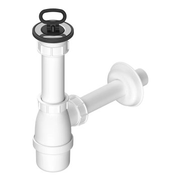 Bruckner - Válvula para lavatório com resíduos DN40 branco/aço inoxidável