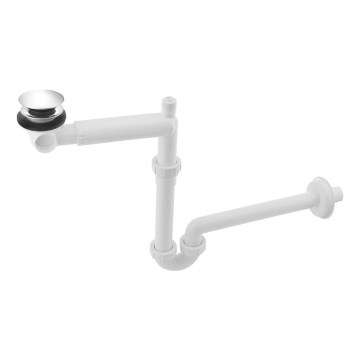 Bruckner - Válvula para lavatório com resíduos mobiliário CLICK-CLACK DN32 branco/cromado brilhante