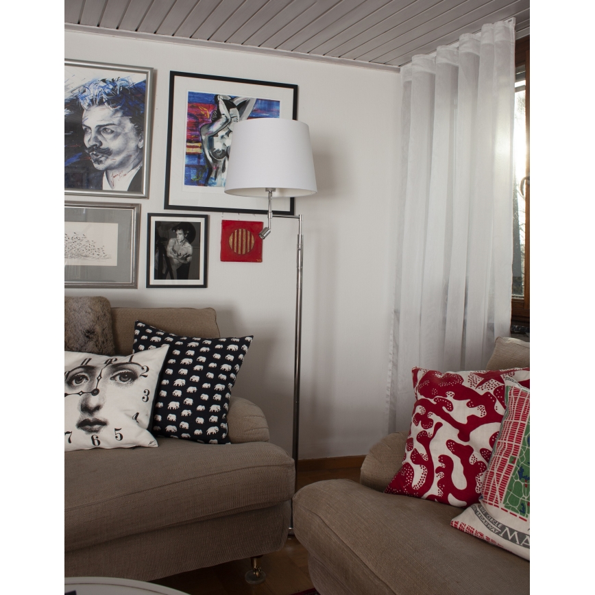 ByRydens - Candeeiro de chão LED ORLANDO 1xE27/5W/230V + LED/3W branco/cromado brilhante diâmetro 36 cm