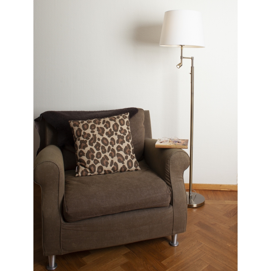 ByRydens - Candeeiro de chão LED ORLANDO 1xE27/5W/230V + LED/3W branco/bronze diâmetro 36 cm