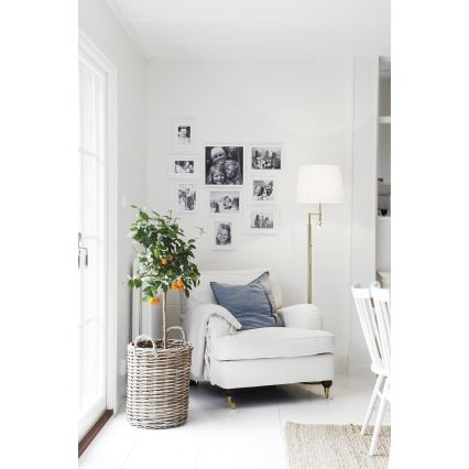 ByRydens - Candeeiro de chão LED ORLANDO 1xE27/5W/230V + LED/3W branco/dourado diâmetro 36 cm