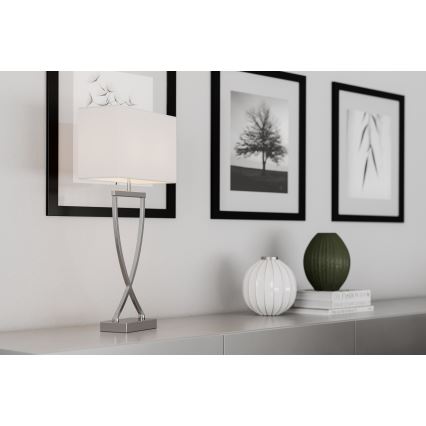 ByRydens - Candeeiro de mesa OMEGA 1xE27/5W/230V branco/cromado brilhante