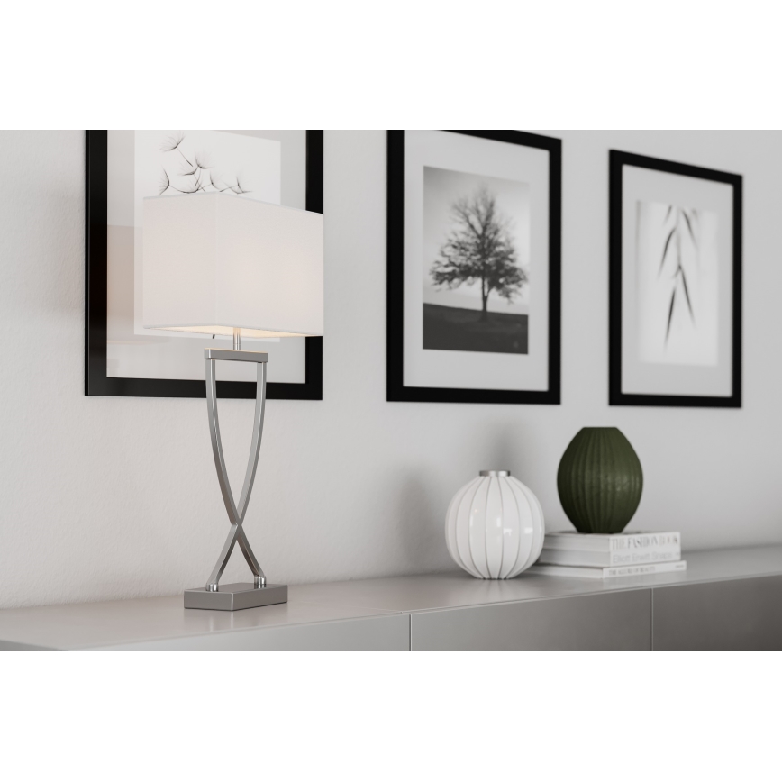 ByRydens - Candeeiro de mesa OMEGA 1xE27/5W/230V branco/cromado brilhante