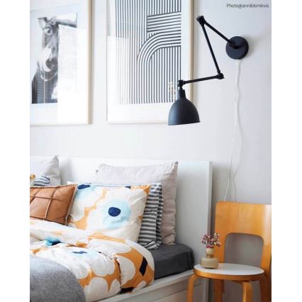 ByRydens - Candeeiro de parede com regulação BAZAR 1xE27/5W/230V preto