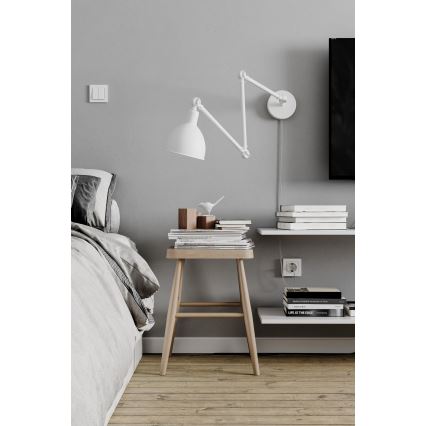 ByRydens - Candeeiro de parede com regulação BAZAR 1xE27/5W/230V branco