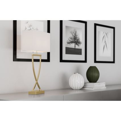 ByRydens - Candeeiro de mesa OMEGA 1xE27/5W/230V branco/dourado