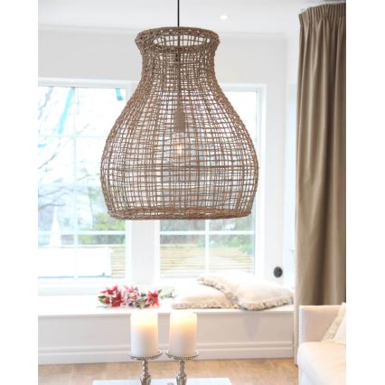 ByRydens - Candeeiro suspenso SEAGRASS 1xE27/8W/230V bege diâmetro 49 cm