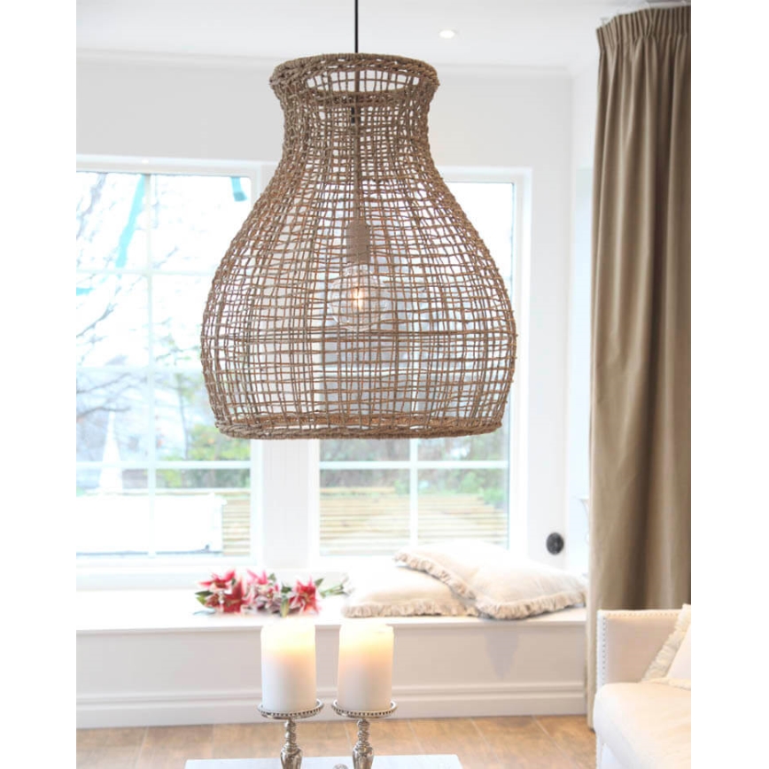 ByRydens - Candeeiro suspenso SEAGRASS 1xE27/8W/230V bege diâmetro 49 cm