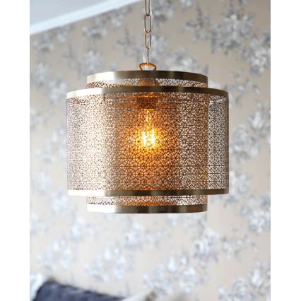 ByRydens - Candeeiro suspenso HERMINE 1xE27/5W/230V latão diâmetro 34 cm