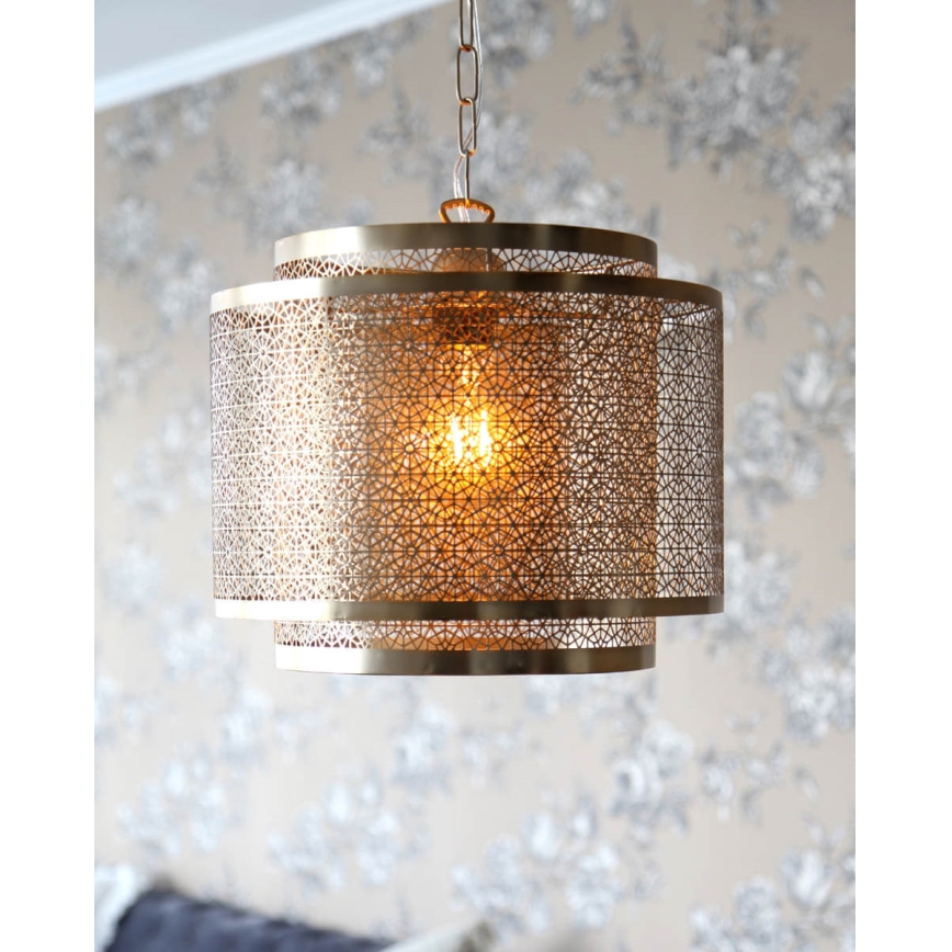 ByRydens - Candeeiro suspenso HERMINE 1xE27/5W/230V latão diâmetro 34 cm
