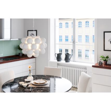 ByRydens - Candeeiro suspenso GROSS 8xG9/4W/230V branco diâmetro 50 cm