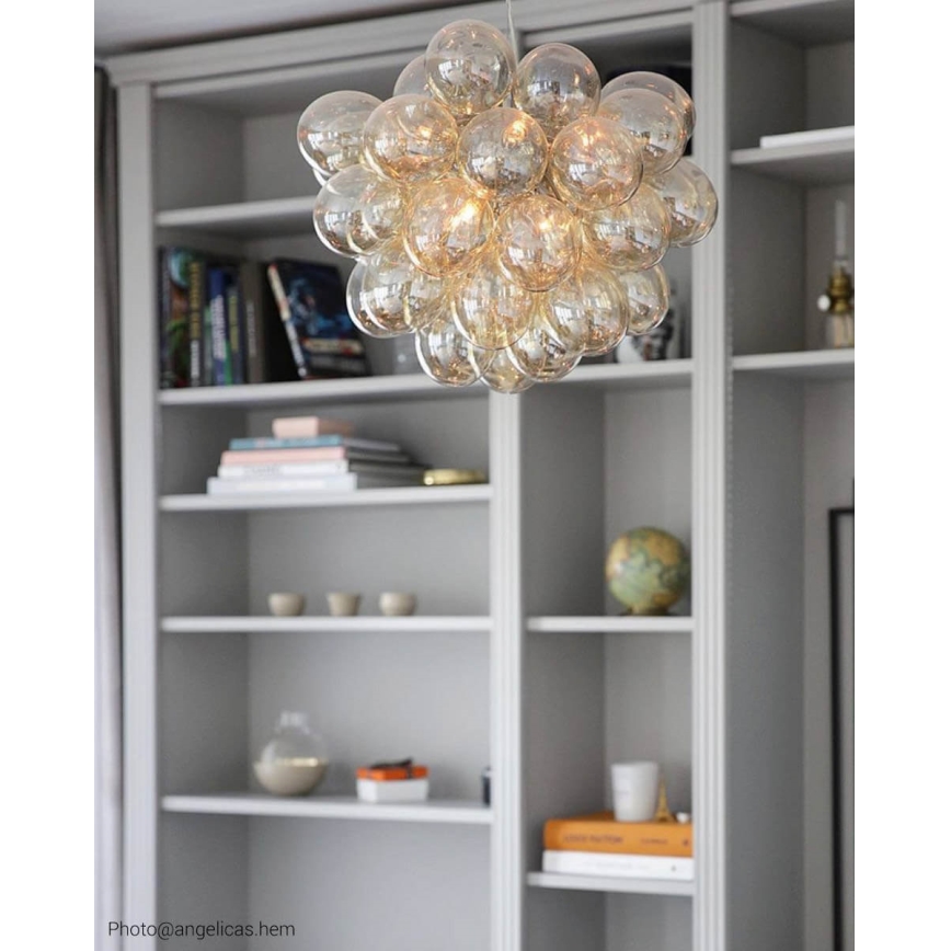 ByRydens - Candeeiro suspenso GROSS 8xG9/4W/230V fumado/castanho diâmetro 50 cm