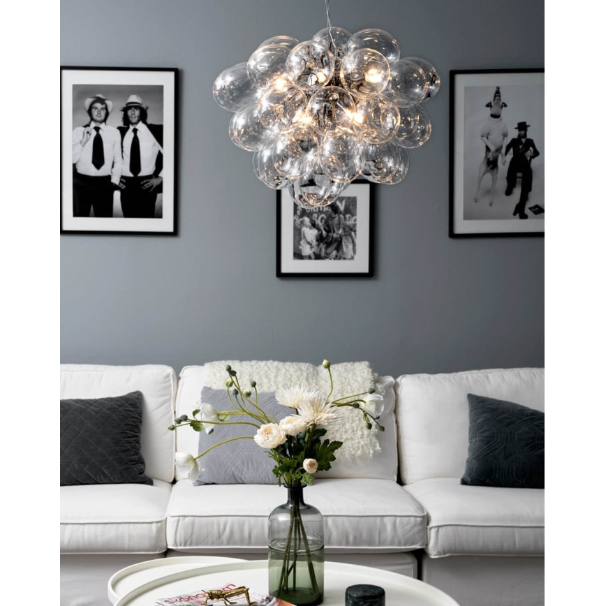 ByRydens - Candeeiro suspenso GROSS 8xG9/4W/230V transparente diâmetro 50 cm