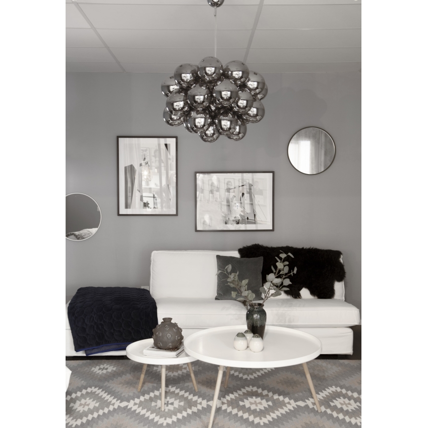 ByRydens - Candeeiro suspenso GROSS GRANDE 8xG9/4W/230V fumado/preto diâmetro 62 cm