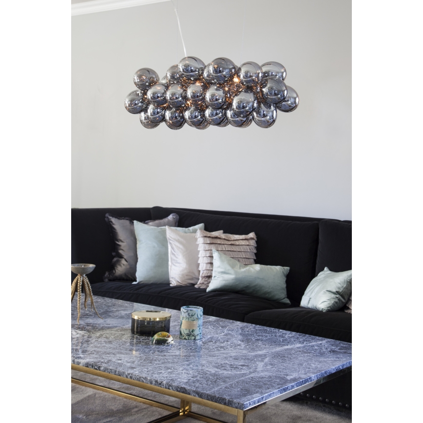 ByRydens - Candeeiro suspenso GROSS BAR 8xG9/5W/230V fumado/preto
