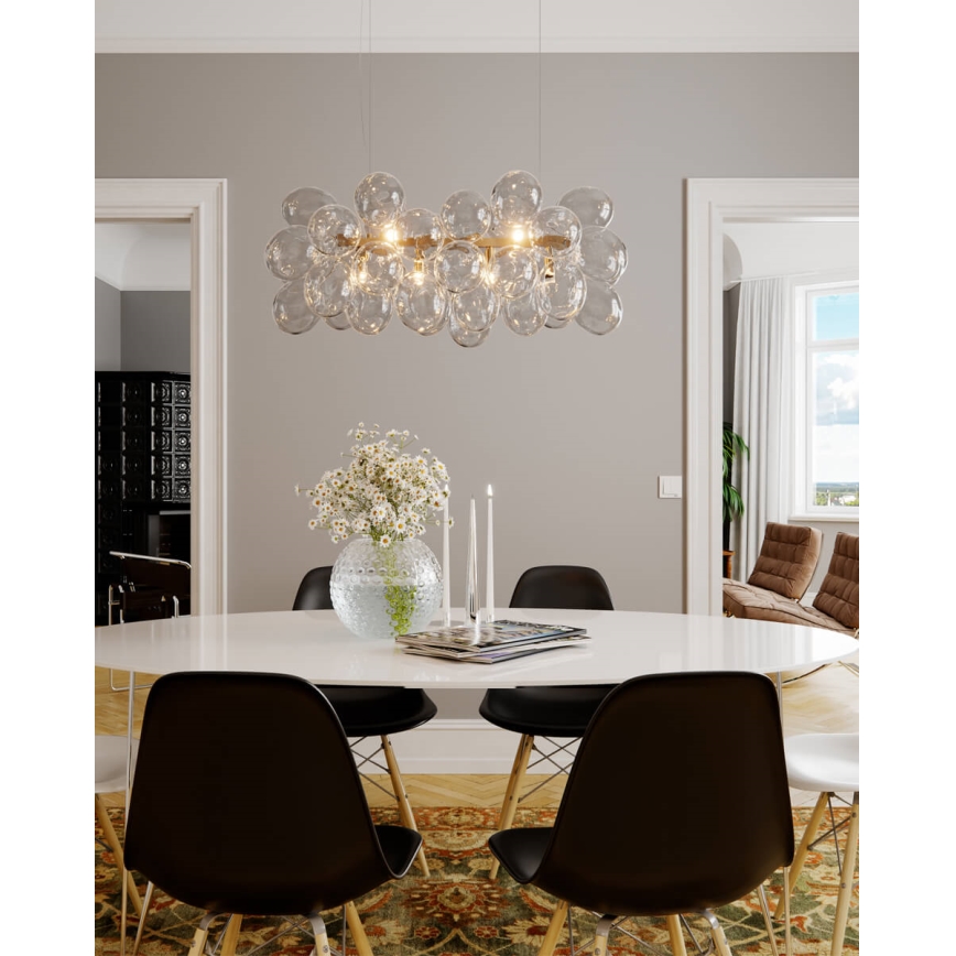 ByRydens - Lustre suspenso por cabo GROSS BAR 8xG9/4W/230V transparente