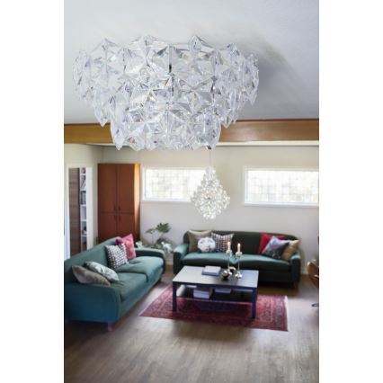 ByRydens - Iluminação de teto MONARQUE 3xE27/5W/230V transparente diâmetro 51 cm
