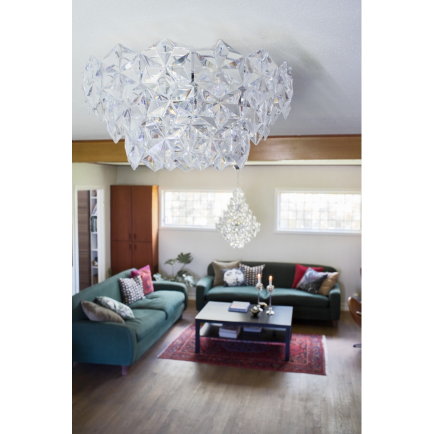 ByRydens - Iluminação de teto MONARQUE 3xE27/5W/230V transparente diâmetro 51 cm