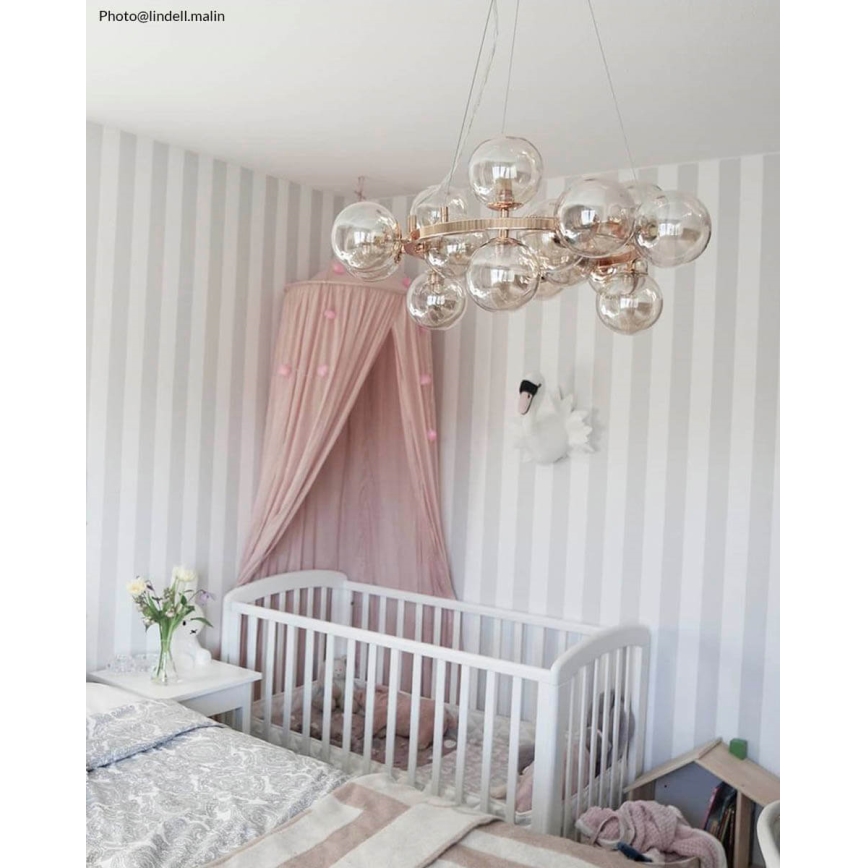 ByRydens - Candeeiro suspenso SPLENDOR 15xG9/5W/230V fumado/castanho diâmetro 58 cm