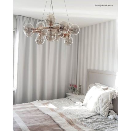 ByRydens - Candeeiro suspenso SPLENDOR 15xG9/5W/230V fumado/castanho diâmetro 58 cm