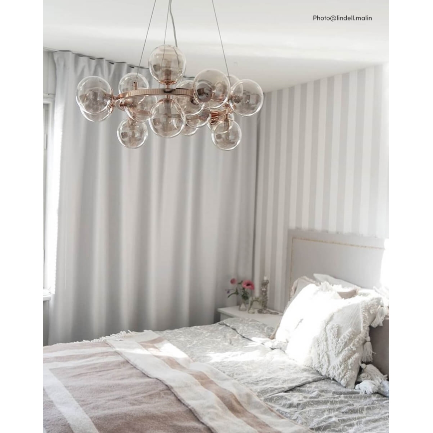 ByRydens - Candeeiro suspenso SPLENDOR 15xG9/5W/230V fumado/castanho diâmetro 58 cm