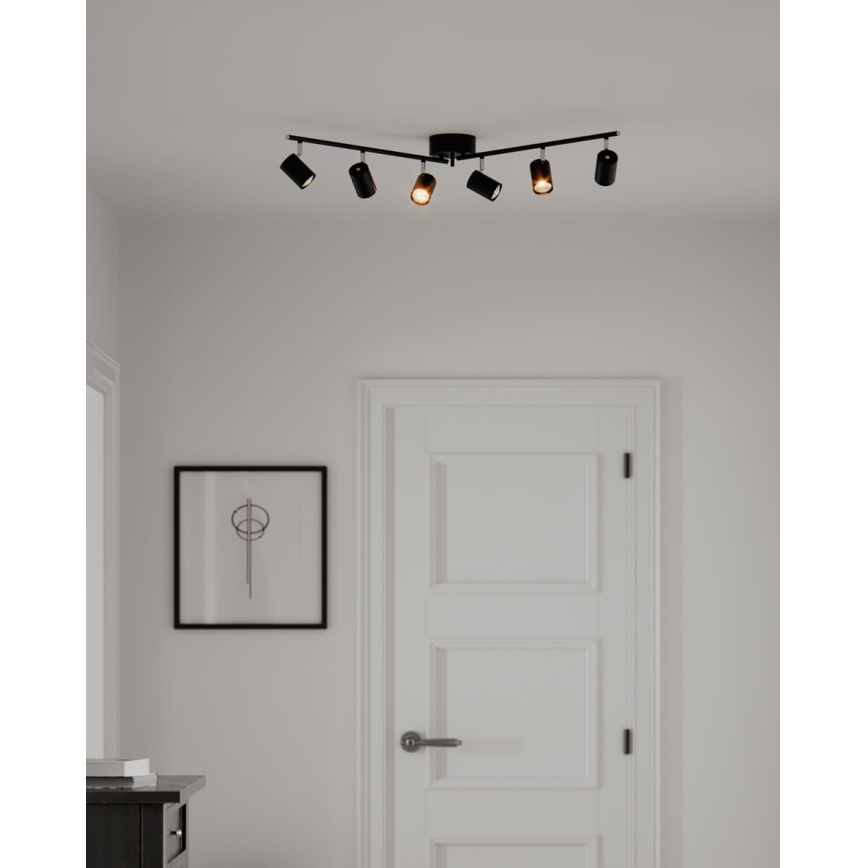 ByRydens - Foco CORRECT 6xGU10/7W/230V preto diâmetro 30 cm