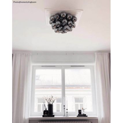 ByRydens - Iluminação de teto GROSS 6xG9/5W/230V fumado/preto diâmetro 50 cm