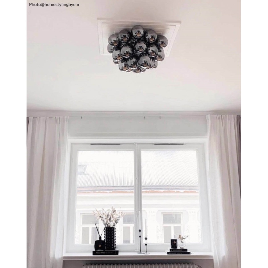 ByRydens - Iluminação de teto GROSS 6xG9/5W/230V fumado/preto diâmetro 50 cm