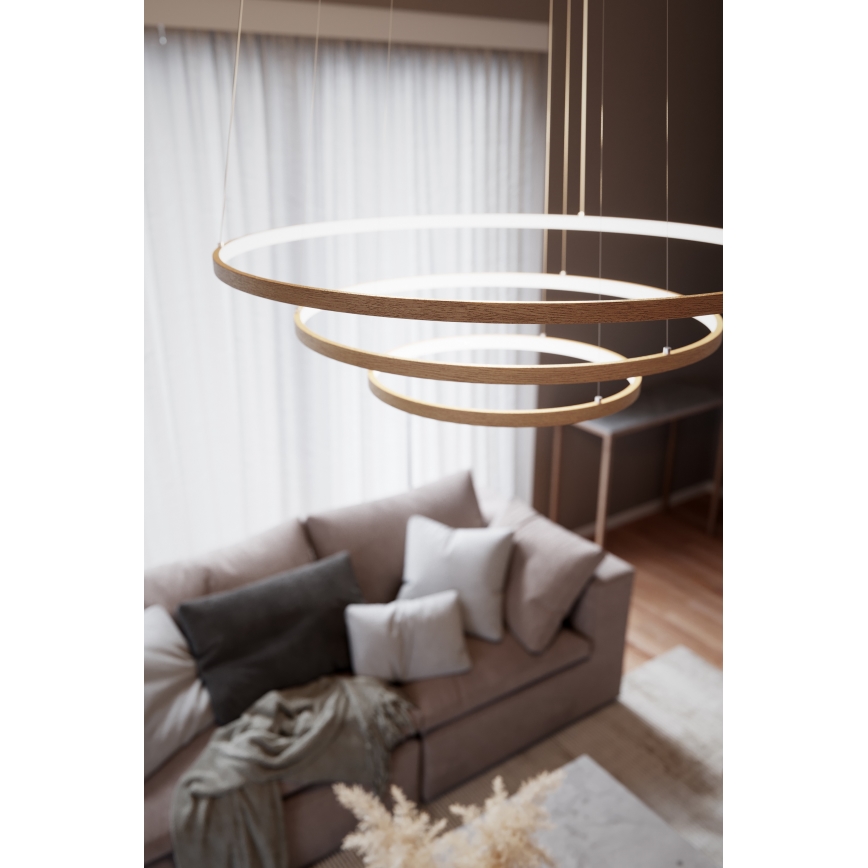 ByRydens - Candeeiro suspenso LED TRIONE LED/45W/230V castanho diâmetro 80 cm